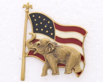 Election Vote Party Pins, Democrat Donkey or Republican GOP Elephant, sold by each, Made in USA, each
