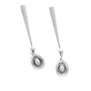 Bolo tip zinc cast, hat  charm, crystal drop, sold package of 2 each