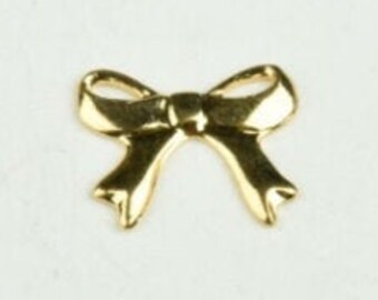 Bow Charm, silver antique finish, sold in packages of 6 15125