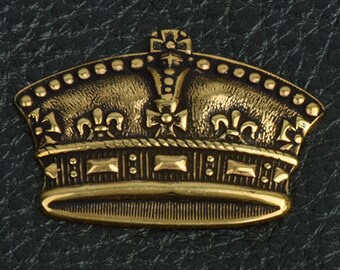 made in USA Pack of 3 Royal Crown Charm Stamping 15277BR Antique Gold