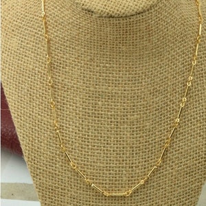 16 Layering Necklace, bar chain, Hamilton gold plating, Made in USA, Each C559G/16" gold