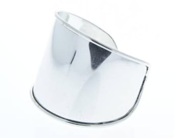 2&quot; Tapered Cuff Bracelet, Silver, Adjustable Bracelet Blank, Channel for adding art Each