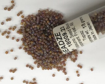 2mm Japanese Glass Matsuno 11/0 Seed Beads, Transparent Frost /Ab Topaz Brown, Approx. 2569 beads 18009.23