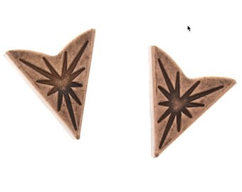 Western Collar small Tip Starburst Design, Made in USA, Antique Copper, pack of 2