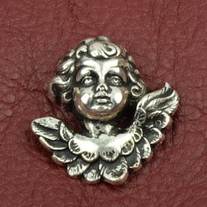 Cabochon met feeënengel van 40 mm voor speld of hanger met platte achterkant, antiek zilver of koper, set van 2