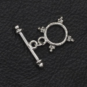 Silver Bali Style Toggle Clasp, 10mm, Antique Silver Jewelry Findings, Made in USA, Pack of 2