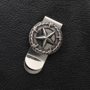Silver Money clip with Lone Star Concho, made in USA, each