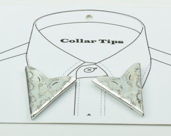 Made In USA 2.5 Inch Metal Collar Stiffeners MODERN GOODS SHOP Stainless Steel Collar Stays With Laser Engraved Asln Design Made In USA 2.5 Inch Metal Collar Stiffeners MODERN GOODS SHOP Stainless Steel Collar Stays With Laser Engraved Asln Design