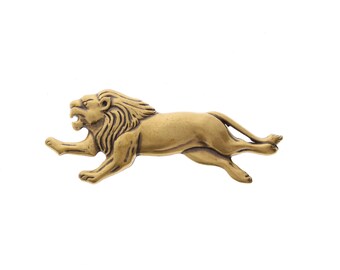 Running Lion Stamping Antique Gold Finish 81x29mm Pack of 6