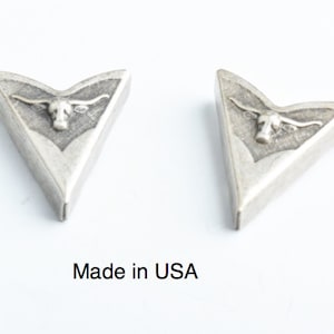 Western Collar small Tip Long horn, Antique Silver, pack of 2