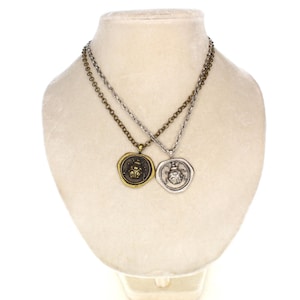 35mm Lady Bug Wax Seal Pendant, Silver or Gold, made in USA, each