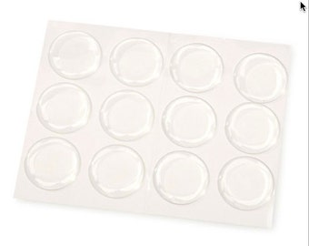 Clear epoxy dome cabochons, 1 inch diameter, pack of 12