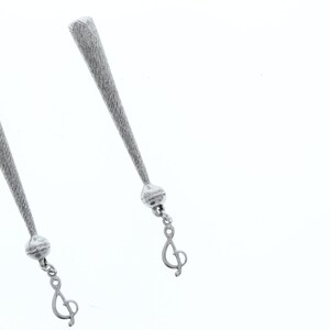 Musical Note charmed  Bolo Tips,  zinc, Set of 2