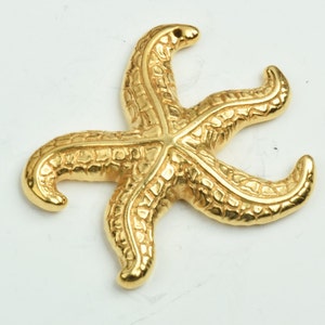Starfish Sea Star Charm, Vintage, 46mm, Hamilton gold, pack of 2