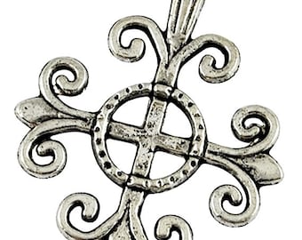 12 Spanish Cross Charms, Antique Silver, pack of 12