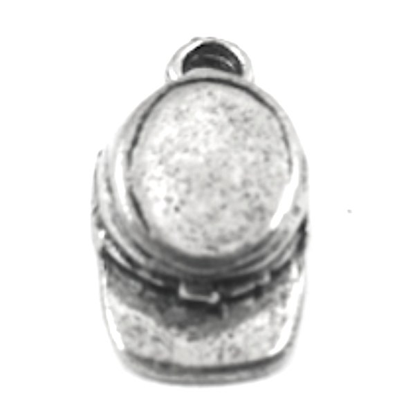 16mm Civil War Hat Charms, Classic Silver, Made in USA, pack of 6