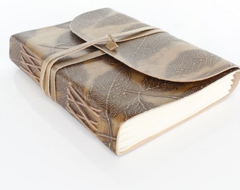 Leaf Embossed Leather Journal, each