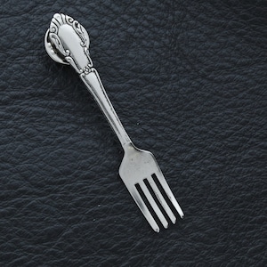 Keep your Fork&quot; Lapel Pin, The Best is Yet to Come,&quot; Antique Silver, Handmade in USA, 4 ea