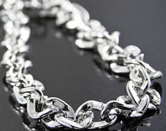 Chaîne de collier, bobine de 10 pi, maillon de 4 mm, argent, argent vieilli, or vieilli, noir bronze, 1 bobine avec 3 m de chaîne