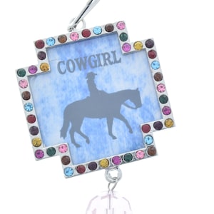 Vintage Cowgirl Art Kristallen lijsthanger, meerdere, hanger, 48 mm, verpakking van 3 inch