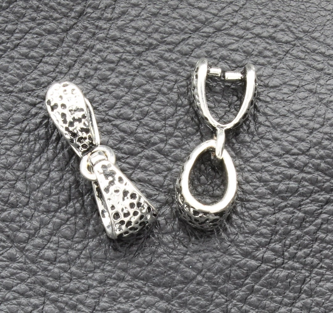 5 Silver Tone Pinch Bail 25mm X 11mm Fd208 | Cyprus
