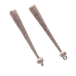 Bolo Tip with ring to add charms or beads, antique copper finish, 1 pair