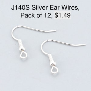 Puede incluir: Dos alambres para pendientes de plata con un peque&ntilde;o bucle en la parte inferior. J140S Alambres para pendientes de plata, paquete de 12, 1,49 $