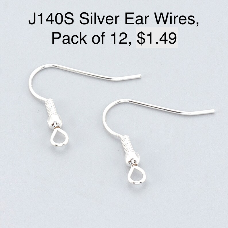 Puede incluir: Dos alambres para pendientes de plata con un peque&ntilde;o bucle en la parte inferior. J140S Alambres para pendientes de plata, paquete de 12, 1,49 $