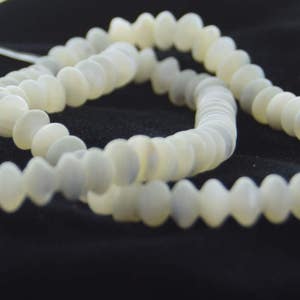 Mother of pearl Beads, white rondelle beads, 6mm x 4mm, 16&quot; strand