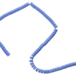 Denim Cerulean Blue Disc Beads, 6mm, Vintage Italian Lucite, 186 beads (2 Strands)