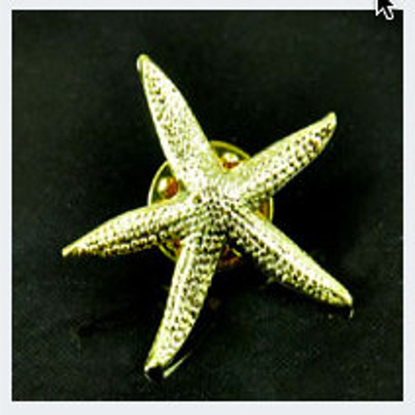 Starfish Sea Star  Lapel Pin 18mm, Hamilton Gold Plate with Back Clutch, 12 pieces G1003