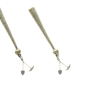 Spade and Pick   Bolo Tips, antique brass , Made in USA of zinc, Set of 2