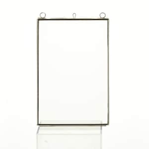 Glass Frame for pressed flowers or found objects, silver, 5 x 7 inches, 2 panes, hinged, Sold 2 Each