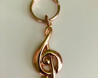 Treble Clef KeyChain, Gold plated, pack of 4