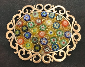 Handmade Peace Sign Belt Buckle: Millefiori Mosaic, Beaded  display picture 3