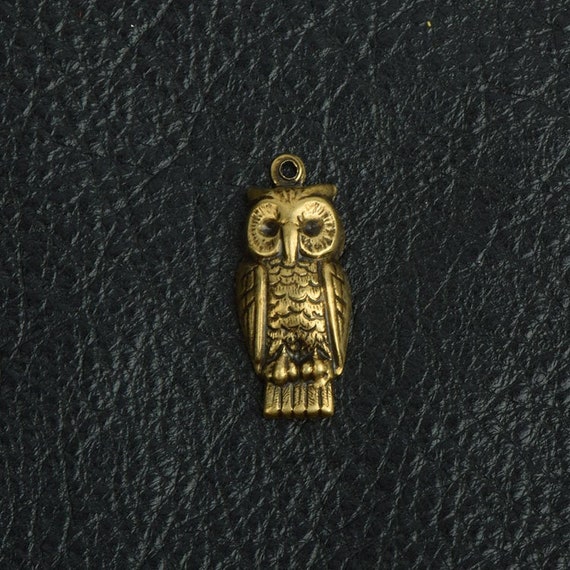 Wise Owl Charm Antiqued Sterling Silver, Made in the USA Wise Owl Charm Antiqued Sterling Silver, Made in the USA