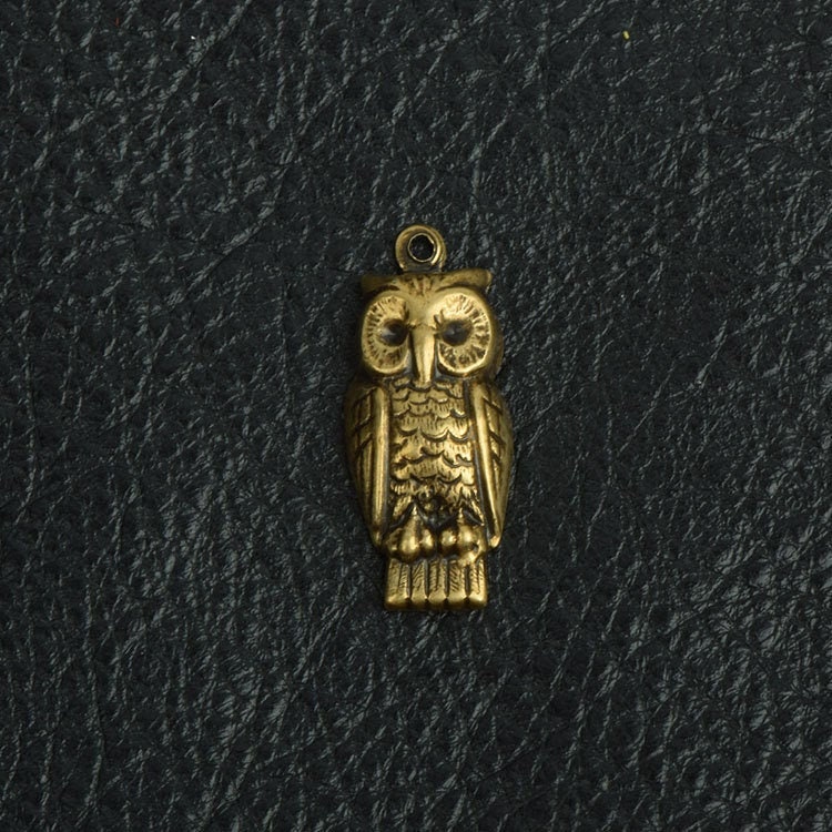 Metal Owl Charms, Antique Gold or Classic Silver, Made in USA, pack of 6
