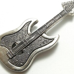Buckles, Classic Guitar Belt Buckle, antique silver, Each