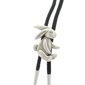 Rabbit Bolo Ties, klassiek zilver, per stuk