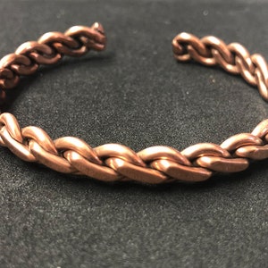 Pulsera de alambre trenzado de cobre puro, ajustable, estilo antiguo, cada una