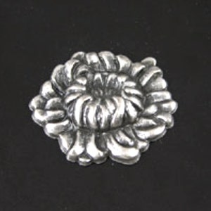 25mm x 20mm  Vintage Flower Charm Stamping, Antique Silver, Made in USA, pack of 6