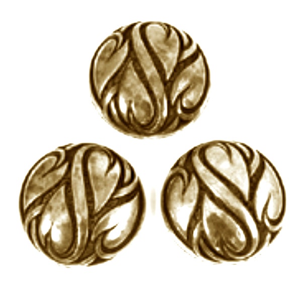 28mm Scrolled Cabochon, Vintage, Antique Gold, Copper or Silver for Buttons, Earrings or Rings, pack of 3 or 144