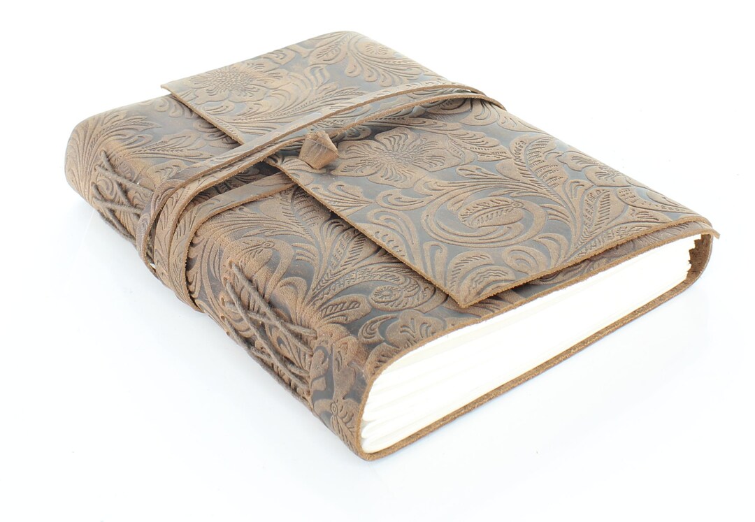 Journal String Embossed Leather Journal With String Closure, Each - Etsy