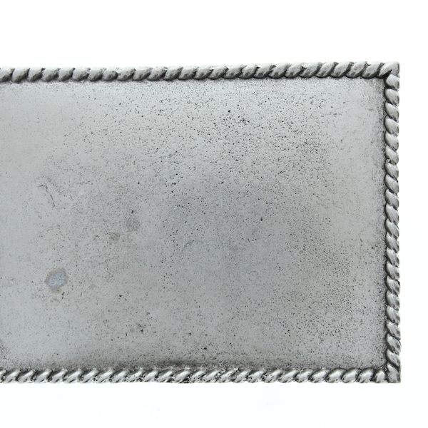 Belt Buckle Blank Base, Silver Rectangles, 3.5" , D Ring on Back, G326, Each