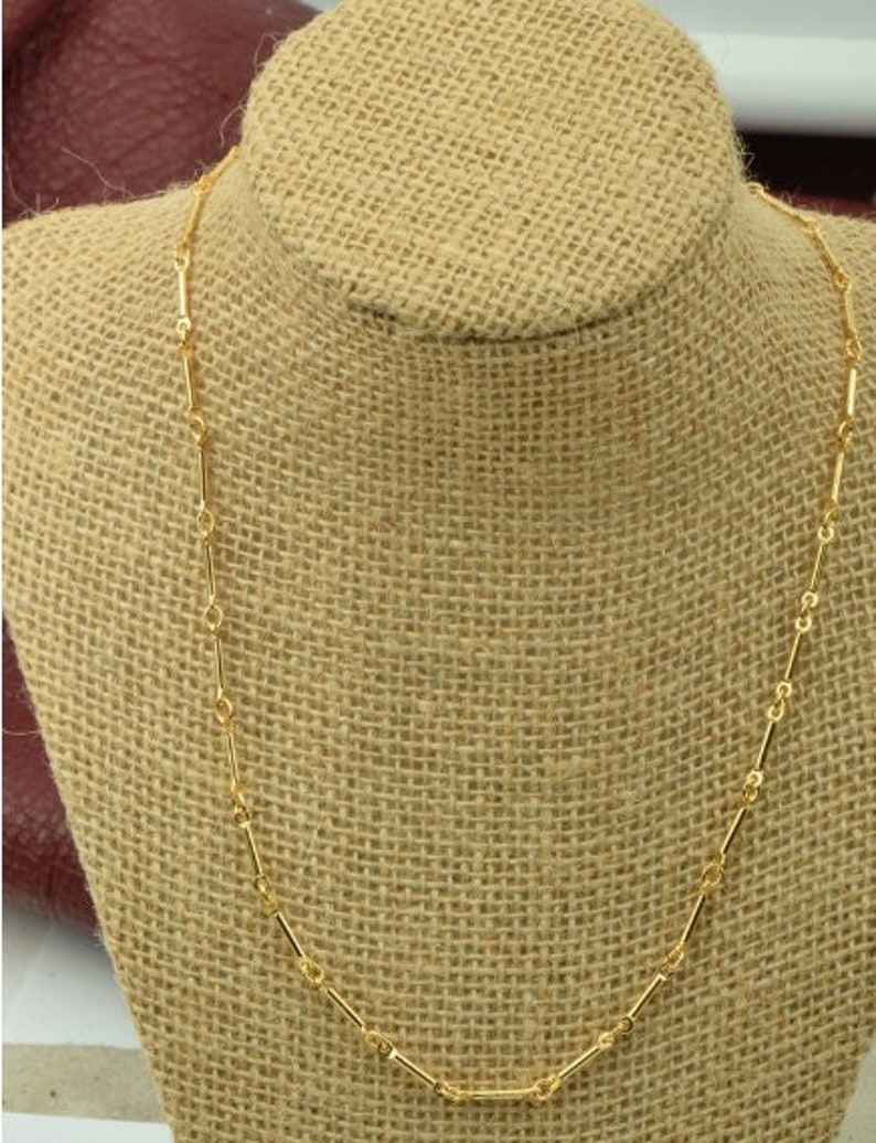 16 Layering Necklace, bar chain, Hamilton gold plating, Made in USA, Each C559G/16" gold