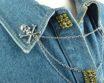 Skull Pirate Collar Chaser Chain Necklace, each