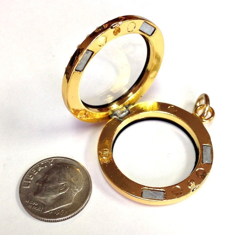 6 Floating Our Glass Lockets With Crystals Jewelry Shadow Box Etsy