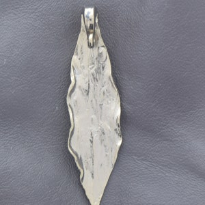 Viking Celtic Norse Leaf Pendant, 75mm, hand forged steel, Gold finish, Each