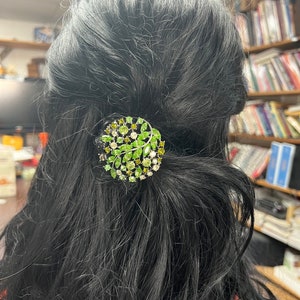 Green Crystal PonyTail Holder, made in USA, sold by each