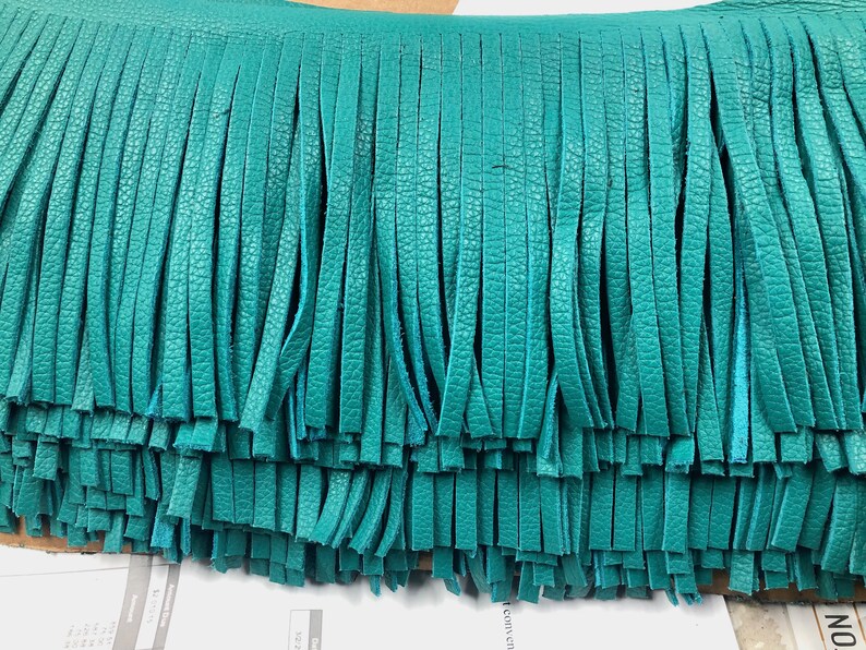 Turquoise Leather Fringe for embellishment of purses jackets Etsy